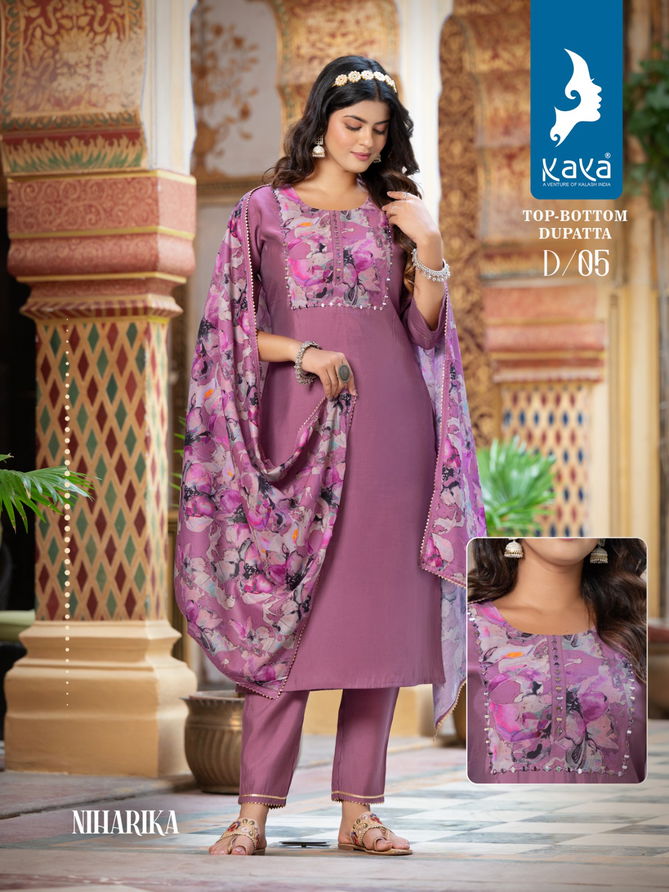 Niharika By Kaya Roman Silk Readymade Suits Catalog